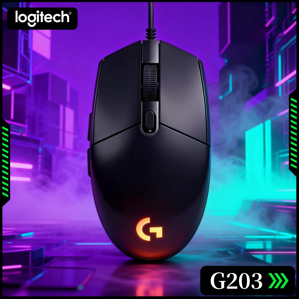 Logitech Mouse G203 - เมาส์เกมมิ่งแบบมีสาย Logitech G203 ปรับเปลี่ยน DPI ได้หลายระดับ