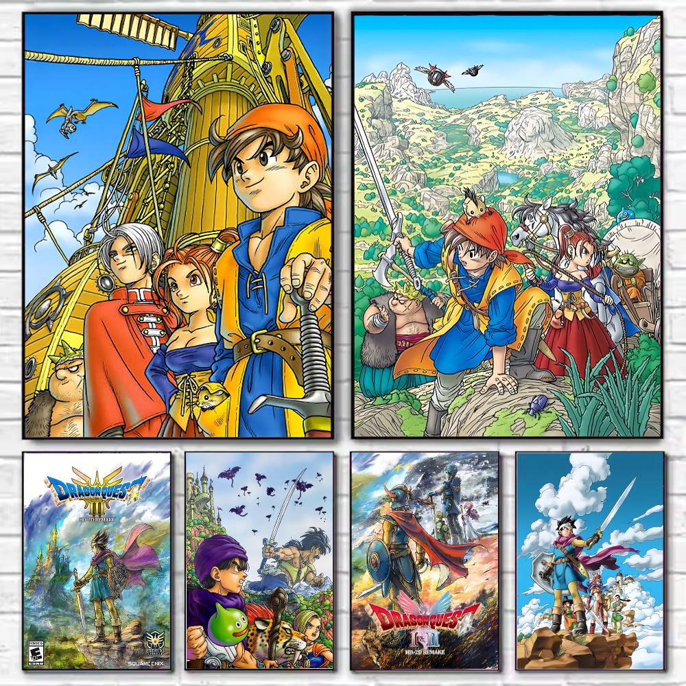 Office Quest - โปสเตอร์เกม D-Dragon Q-Quest ภาพพิมพ์ติดผนังดีไซน์ทันสมัย สำหรับตกแต่งห้องนั่งเล่น ห้องนอน