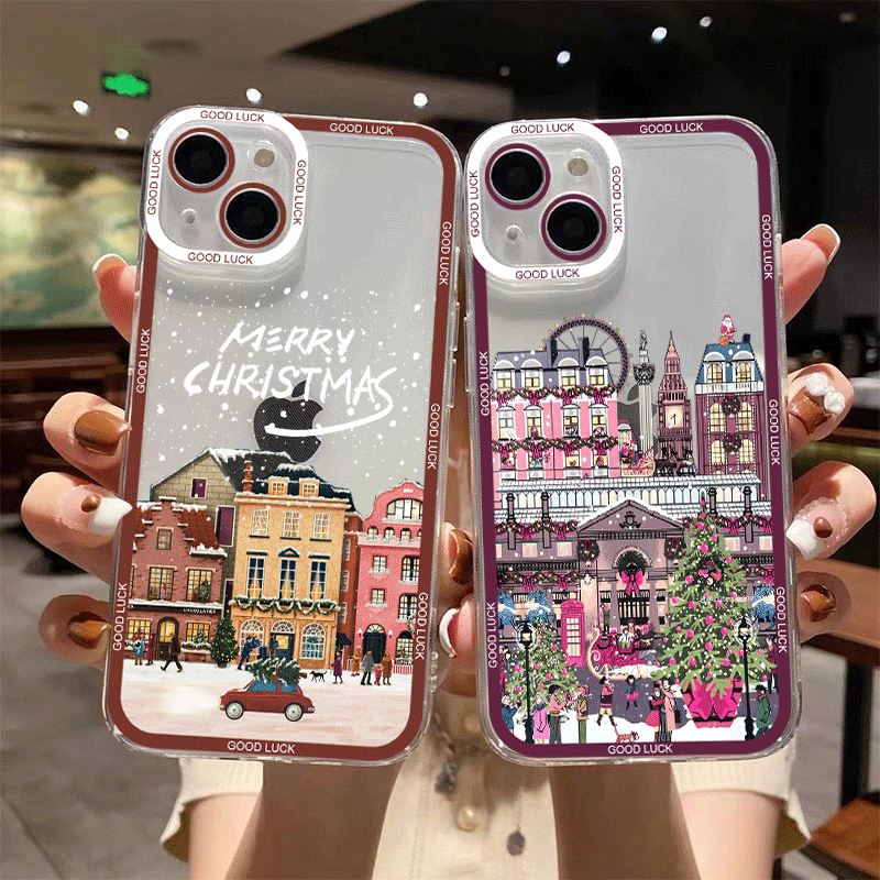 Receipt Printer Thermal - เคสโทรศัพท์ลายวิวถนนช่วงเทศกาลฤดูหนาว ปีใหม่ และคริสต์มาส สำหรับ Xiaomi Redmi