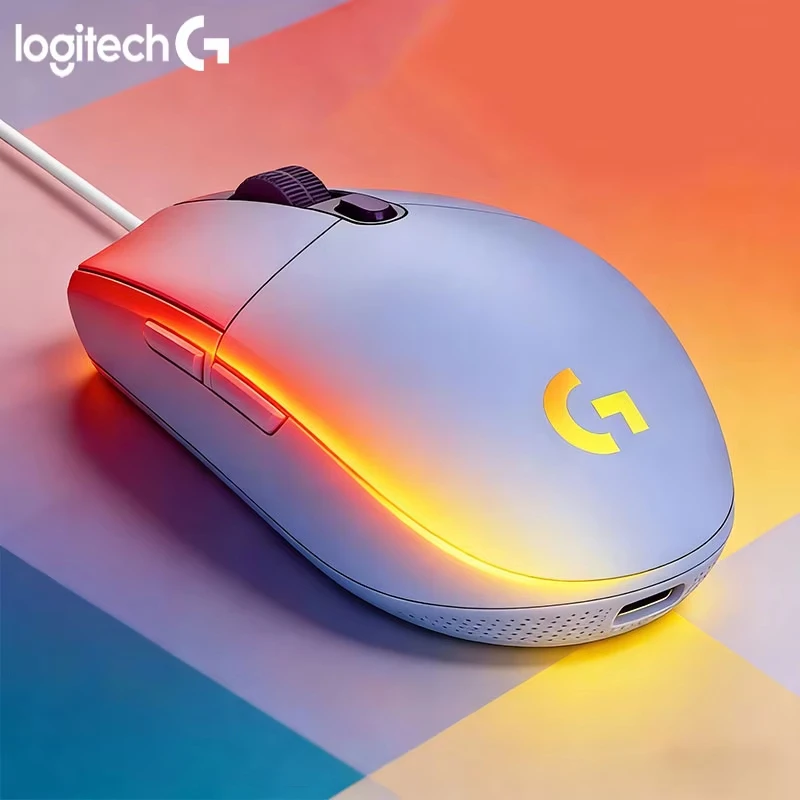 Logitech Mouse G203 - เมาส์เกมมิ่งแบบมีสาย Logitech G203 LIGHTSYNC พร้อมไฟ RGB