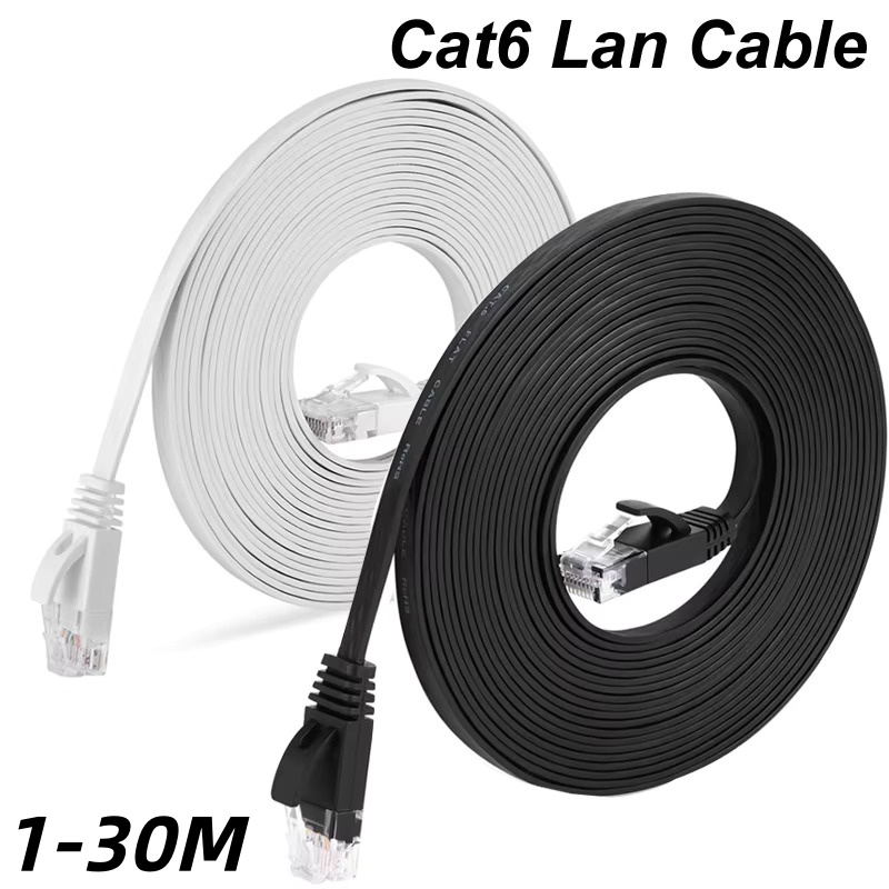 Power Over Ethernet - สายแลน Cat6 แบบแบน ความเร็ว 1000Mbps ความยาว
