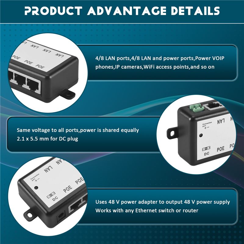 PHILE-8 พอร์ต Poe Injector Poe - Power Over Ethernet บทวิจารณ์และราคา